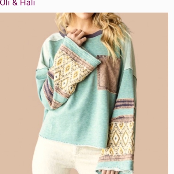 Oli & Hali boho lightweight sweatshirt top - Picture 1 of 2